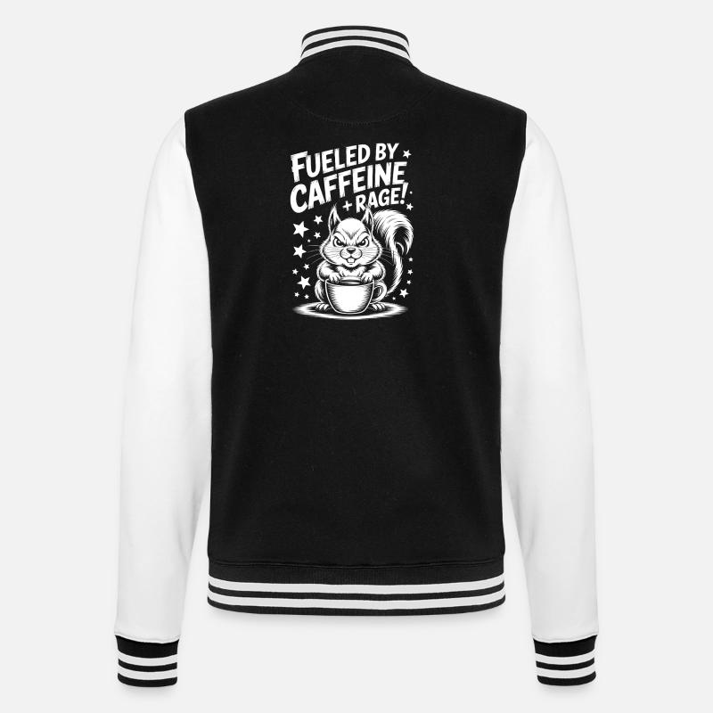 Kaffee Sprüche Koffein Lustiges Kaffee Geschenk - College-Sweatjacke - Schwarz/Weiß