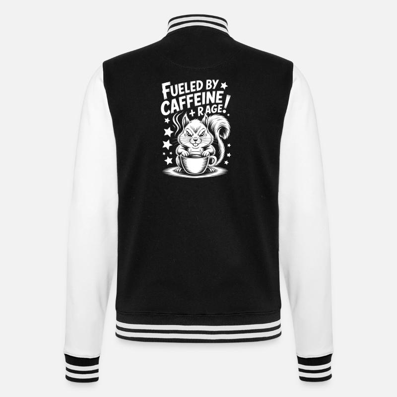 Kaffee Sprüche Koffein Lustiges Kaffee Geschenk - College-Sweatjacke - Schwarz/Weiß