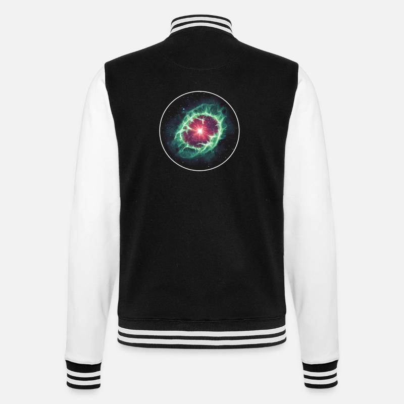 Astronomy Space Planetary Nebula Shell - College Sweat Jacket - black/white