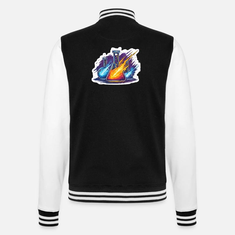 Labor-Geek-Quadrantiden-Meteorregen-Laborexperiment - College-Sweatjacke - Schwarz/Weiß