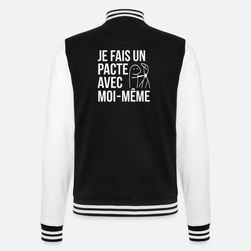 Self Pact Cartoon Moi Meme - College Sweat Jacket - black/white