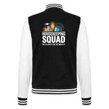 Lustiges Putzen Design - College-Sweatjacke - Schwarz/Weiß - Hinten - Marisol (170cm)