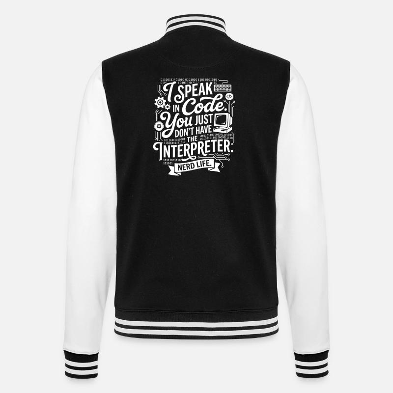 Codeflüstern Nerdleben - College Sweat Jacket - black/white