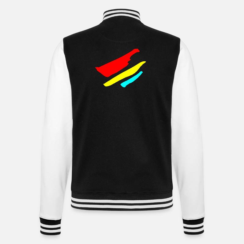 Stripes - Flag Pattern VECTOR - College Sweat Jacket - black/white