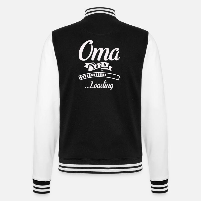 Oma 2026 Loading  - College-Sweatjacke - Schwarz/Weiß