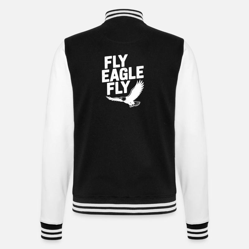 Fly Eagle Fly - College Sweat Jacket - black/white