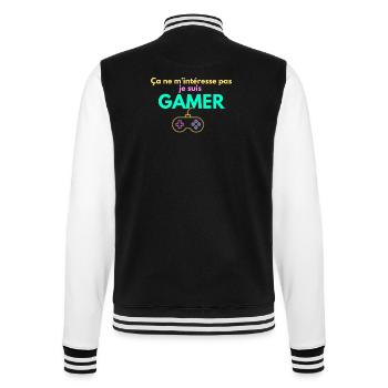 Gamer Attitude – I'm not interested in it - College Sweat Jacket - black/white - Back - Marisol (170cm)
