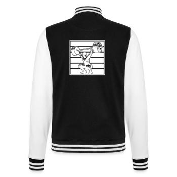 Powerlifting Bodybuilder Weightlifter Gym - College Sweat Jacket - black/white - Back - Marisol (170cm)