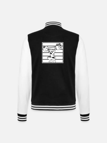 Powerlifting Bodybuilder Weightlifter Gym - College Sweat Jacket - black/white
