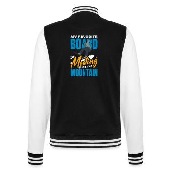 Snowboarding Snowboard Meeting Chairlift - College Sweat Jacket - black/white - Back - Marisol (170cm)