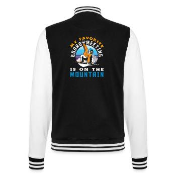 Snowboarding Snowboard Meeting Chairlift - College Sweat Jacket - black/white - Back - Marisol (170cm)