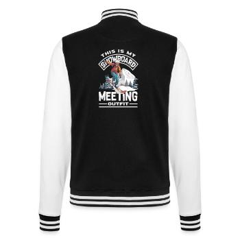 Snowboarding Snowboard Meeting Chairlift - College Sweat Jacket - black/white - Back - Marisol (170cm)