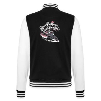  Diese Prinzessin liebt Geschwindigkeit Motorrad - College-Sweatjacke - Schwarz/Weiß - Hinten - Marisol (170cm)