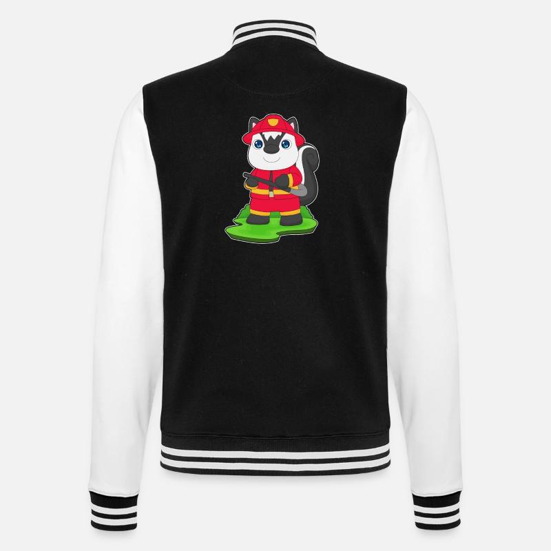 Skunk Firefighter Fire Hose - College Sweat Jacket - black/white