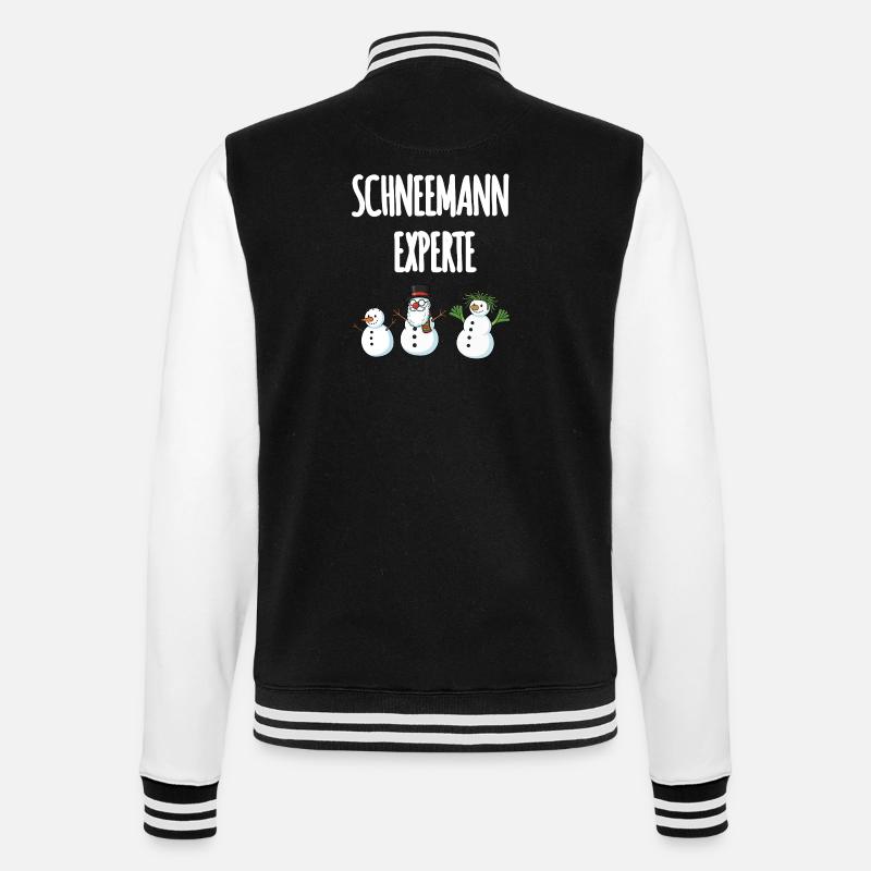 Schneemann Experte - College-Sweatjacke - Schwarz/Weiß