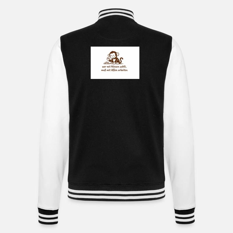 Arbeiteraffe_mit_Erdnuessen - Veste Teddy - noir/blanc