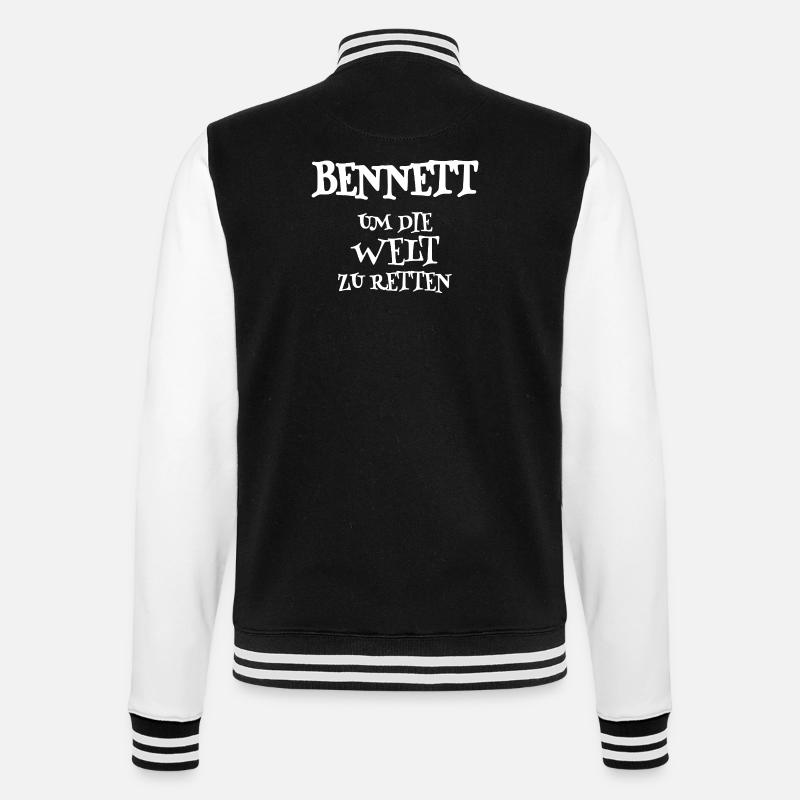 Savior Bennett - College Sweat Jacket - black/white