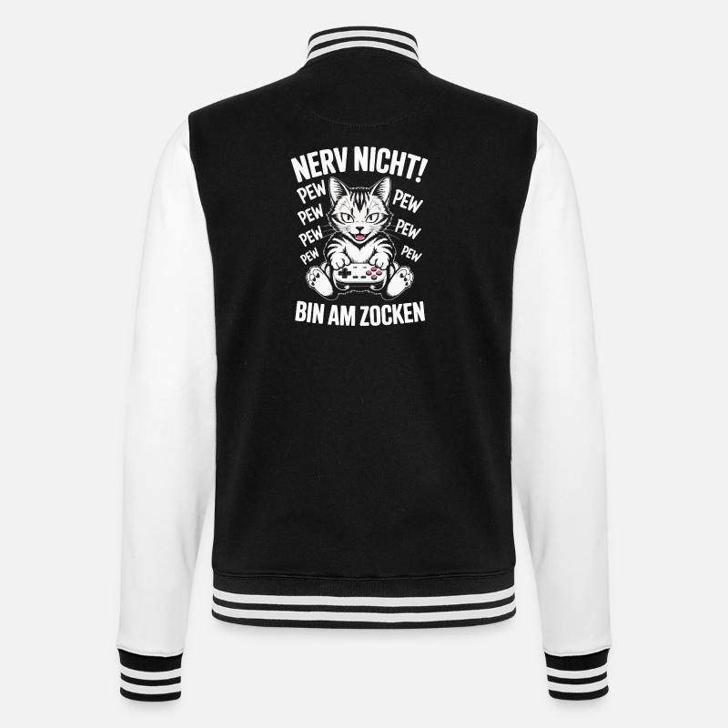 Courage Not I Gaming Cat Design - Veste Teddy - noir/blanc