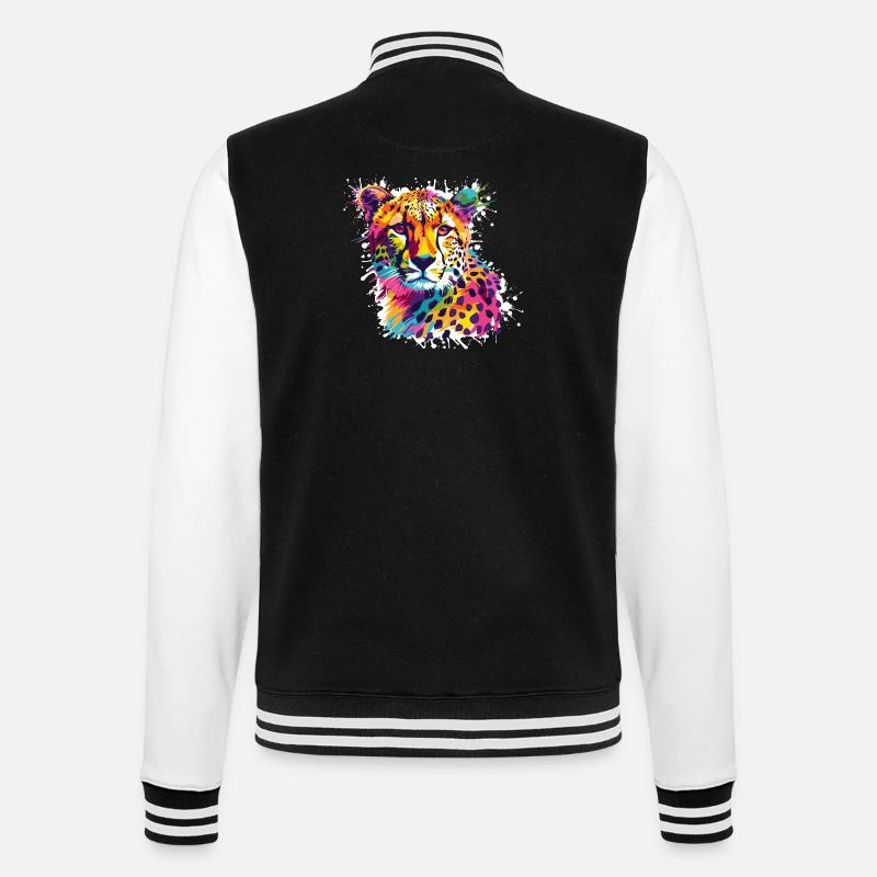 Gepard Leopard Graffiti - College-Sweatjacke - Schwarz/Weiß