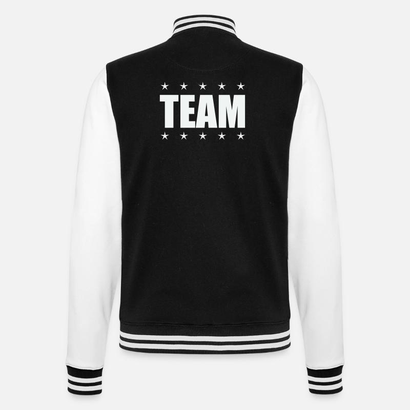 Team mit Sternen - College-Sweatjacke - Schwarz/Weiß
