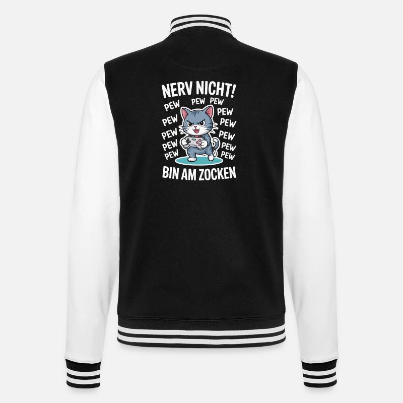Courage Not I Gaming Cat Design - Veste Teddy - noir/blanc