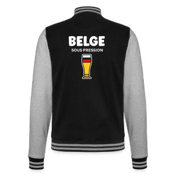 Belge Sous Pression Verre Bière - Veste Teddy - noir/gris chiné - Dos - Marisol (170cm)