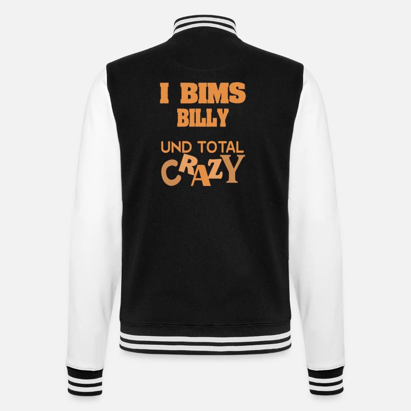 first name Billy - College Sweat Jacket - black/white
