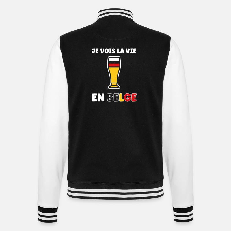 Belgian Life Stylized Beer Glass - College Sweat Jacket - black/white