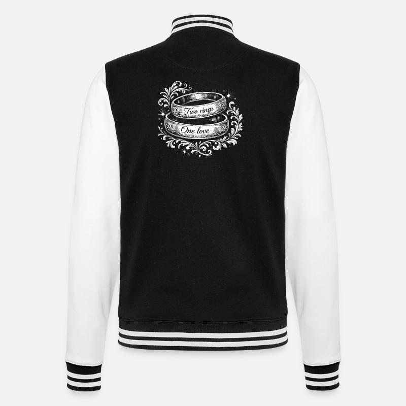 Deux bagues, un amour - Veste Teddy - noir/blanc