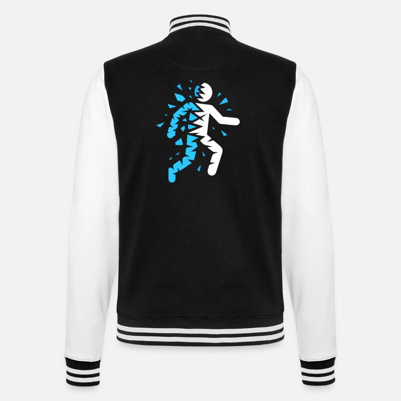 Blue exploded silhouette - College Sweat Jacket - black/white