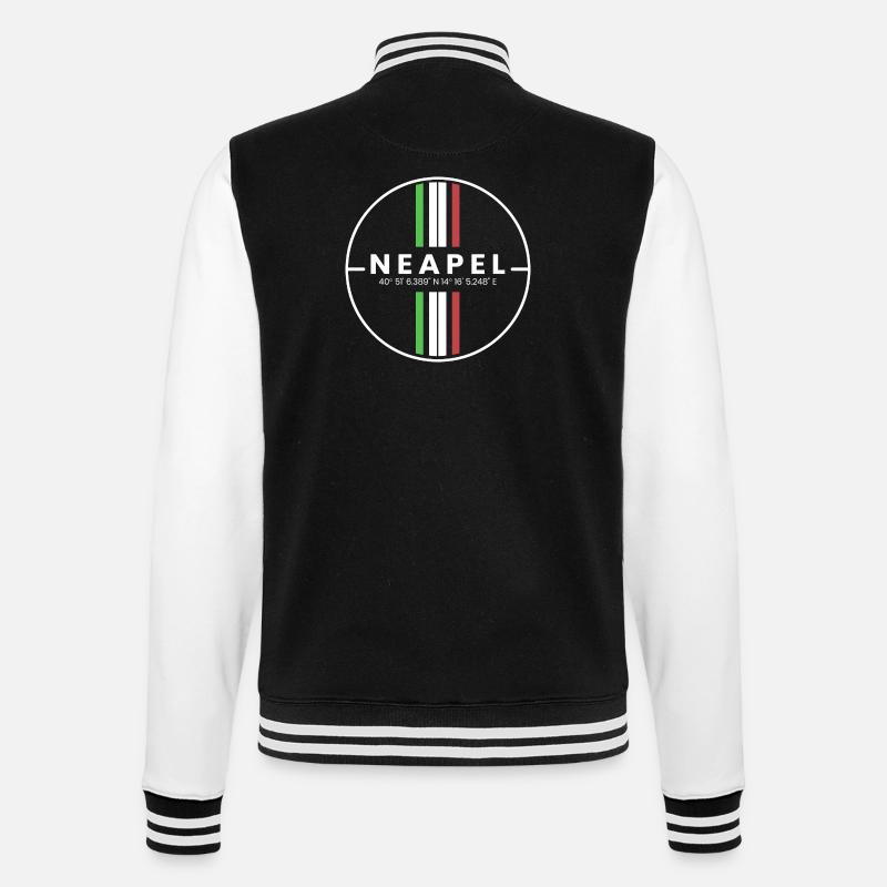 Naples Coordinates - College Sweat Jacket - black/white