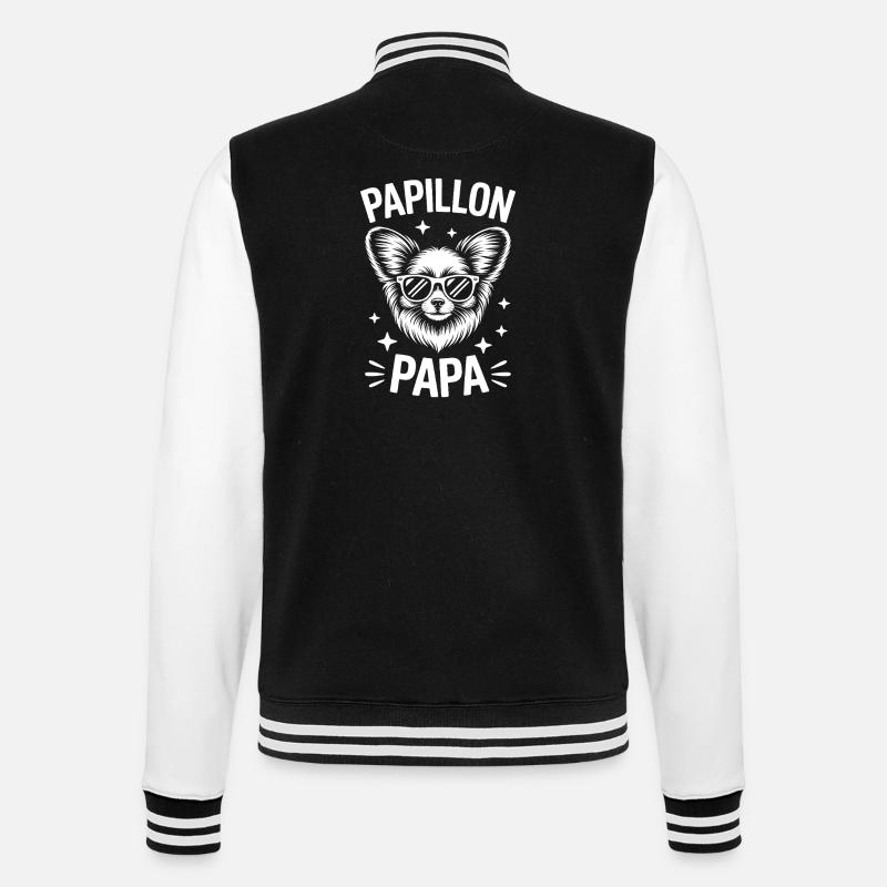 Papillon Sprüche Hunde Lustiges Papillon Geschenk  - College-Sweatjacke - Schwarz/Weiß