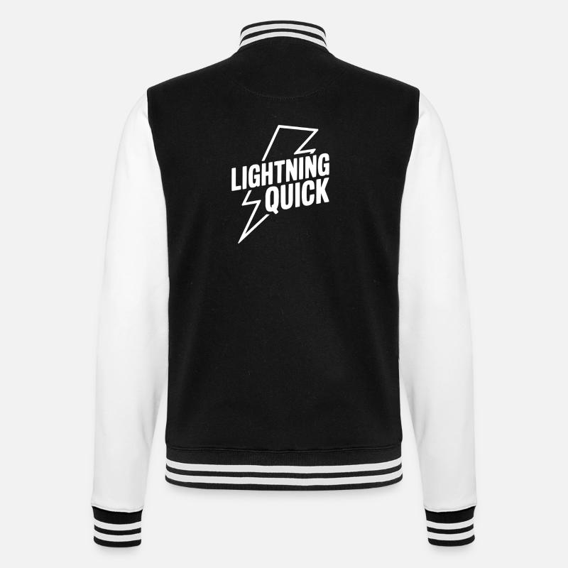 Lightning Quick - College Sweat Jacket - black/white