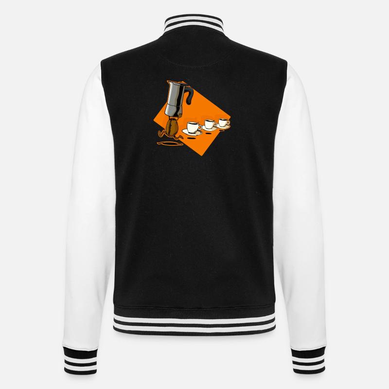 Kaffeezeit - College-Sweatjacke - Schwarz/Weiß