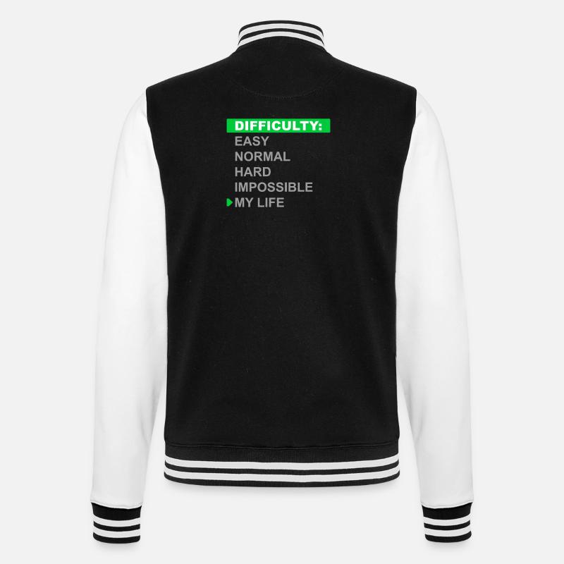 Difficulty Mode – My Life - College Sweat Jacket - black/white