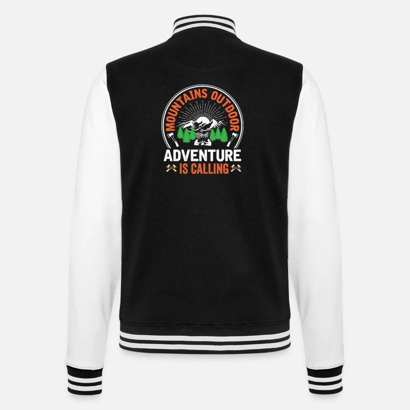 Mountains - Adventure is Calling - College Sweat Jacket - black/white