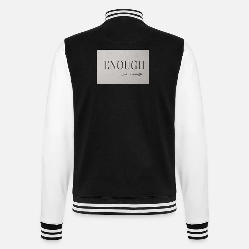 Enough – just enough - College Sweat Jacket - black/white