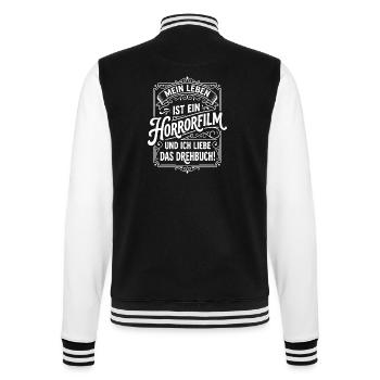 Mein Leben ist Horrorfilm Drehbuch - College-Sweatjacke - Schwarz/Weiß - Hinten - Marisol (170cm)