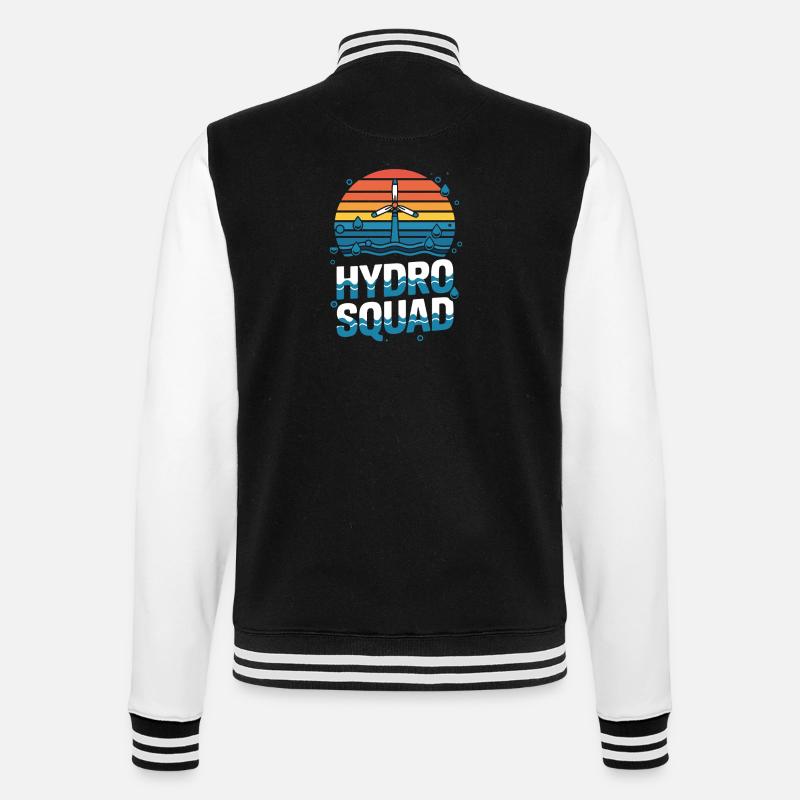 Hydro Squad Hydropower Team Renewable Energy - College Sweat Jacket - black/white