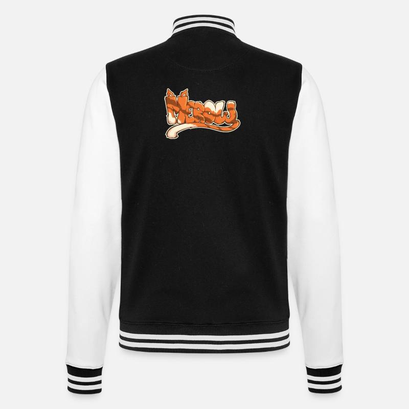 Merow, ein gezogenes Wort - College-Sweatjacke - Schwarz/Weiß