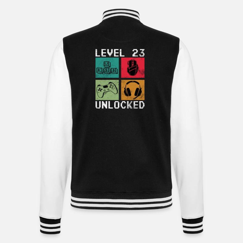 Level 23 Reached Gamer - College Sweat Jacket - black/white