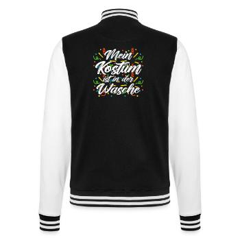 Funny Fasching Carnival - College-Sweatjacke - Schwarz/Weiß - Hinten - Marisol (170cm)