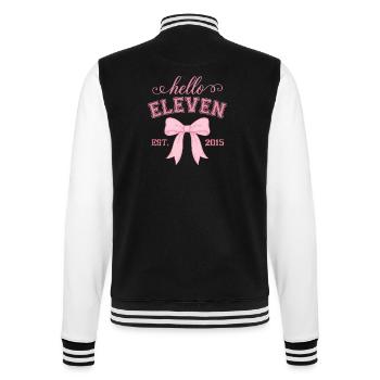 Hello Eleven Est 2015 Pink Bow Design - College Sweat Jacket - black/white - Back - Marisol (170cm)