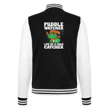 Frog Catcher Puddle Watcher Life Of A Frog - College Sweat Jacket - black/white - Back - Marisol (170cm)
