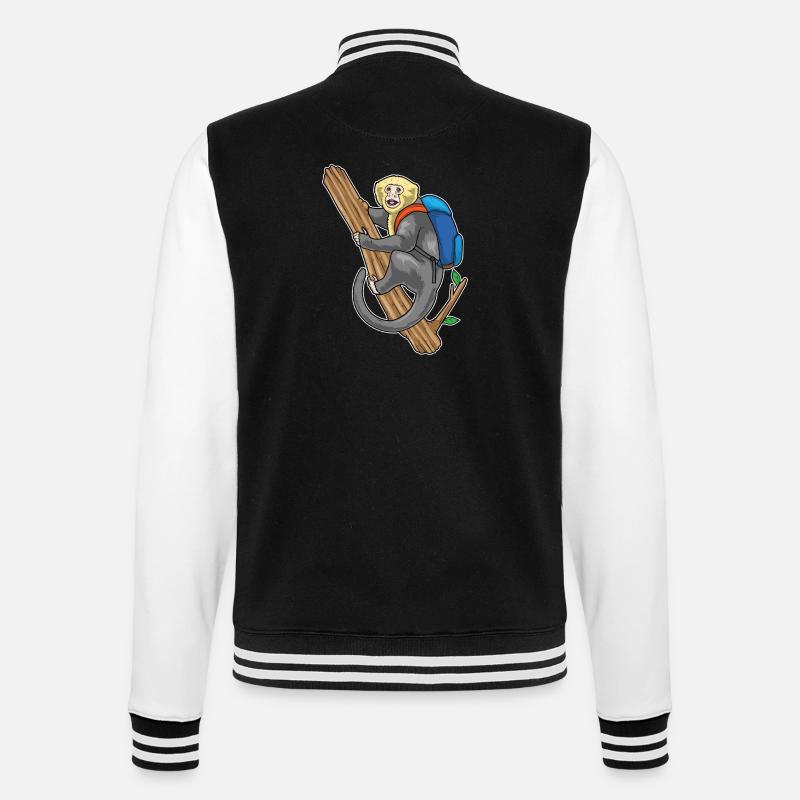 Monkey Student Backpack School - College Sweat Jacket - black/white