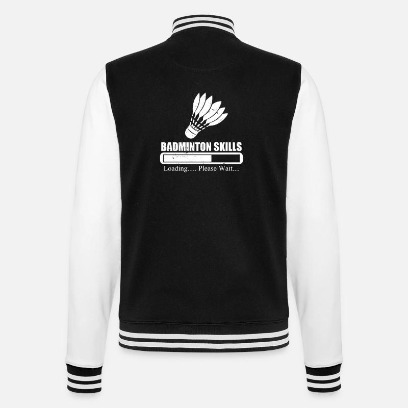 Badminton Skills Loading Please Wait - College Sweat Jacket - black/white