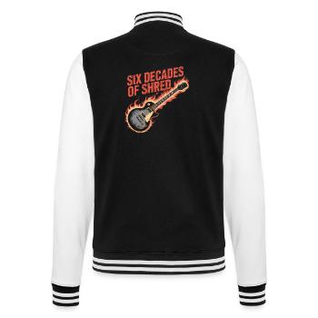 Sechs Jahrzehnte Rock-Gitarre Feuer - College-Sweatjacke - Schwarz/Weiß - Hinten - Marisol (170cm)