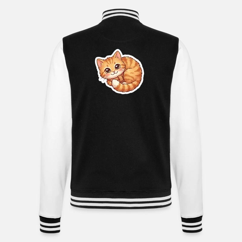 Écharpe douillette orange pour chat - Veste Teddy - noir/blanc