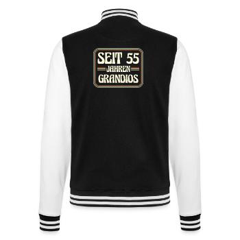 55 Jahre alt Geburtstag 55. Geburtstag - College-Sweatjacke - Schwarz/Weiß - Hinten - Marisol (170cm)