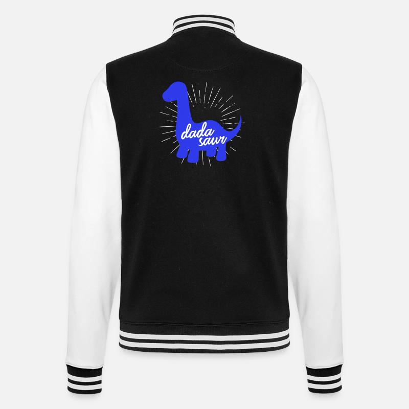 Daddysaurus Rex Funny Dinosaur Slogan Design - College Sweat Jacket - black/white